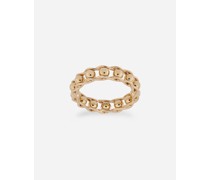 Tradition yellow gold rosary band ring