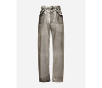 Jeans gerades Bein grau beschichtet