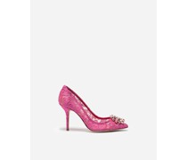 PUMPS AUS TAORMINA-SPITZE MIT KRISTALLEN