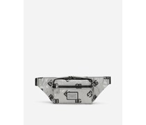 Kleine Gürteltasche aus beschichtetem Material mit Logo