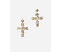 Pizzo earrings in yellow 18kt gold with aquamarines