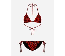 Triangel-Bikini mit Leoparden-Print