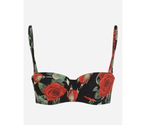 Balconette-Bikinitop Rosenprint
