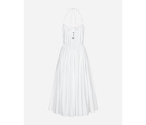 Longuette-Kleid mit Tellerrock aus Baumwolle