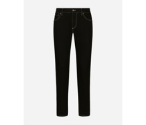 Jeans Slim aus schwarzem Stretchdenim