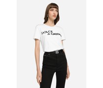 Kurzarm-T-Shirt Oversize aus Jersey mit Schriftzug Dolce & Gabbana
