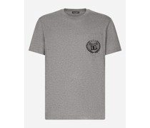 T-Shirt aus Baumwolle mit Logostickerei DG Milano