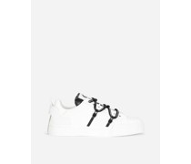 Sneaker Portofino aus kalbsleder und lackleder