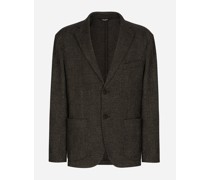 Einreihige Jacke aus Jersey im Glencheck-Muster