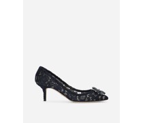 PUMPS AUS TAORMINA-SPITZE MIT KRISTALLEN