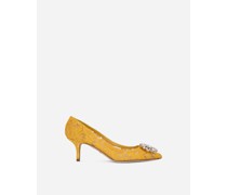PUMPS AUS TAORMINA-SPITZE MIT KRISTALLEN