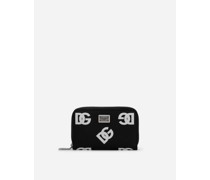Kleine Geldbörse mit Rundumreißverschluss aus Kalbsleder DG-Print allover