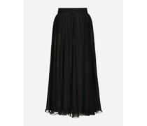 Tellerrock aus Chiffon mit hohem Bund