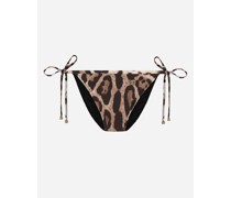 Bikinislip mit Bändchen Leoprint