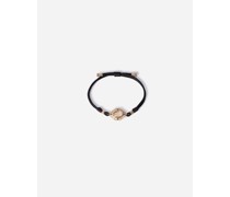 ARMBAND DEVOTION AUS STOFF MIT ANHÄNGER AUS GELBGOLD