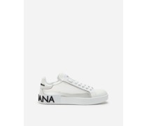 Sneakers Portofino aus kalbsnappaleder und netzgewebe