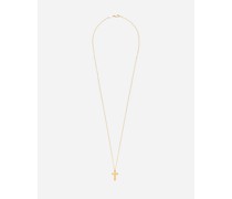 KREUZANHÄNGER AN KETTE AUS GELBGOLD