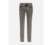 Jeans Slim Stretch hellgrau gewaschen