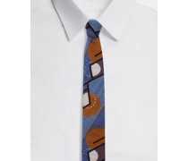 Krawatte aus bedrucktem Seiden-Crêpe