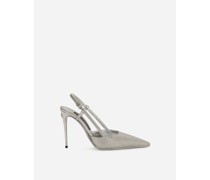 Slingback aus Satin und Thermostrass