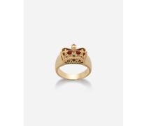 RING CROWN MIT KRONE UND ROTEM JASPIS