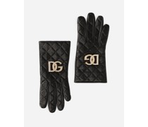 Handschuhe aus gestepptem Nappaleder mit DG-Logo
