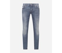 Stretch skinny jeans mit kleinen abriebstellen