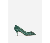 PUMPS AUS TAORMINA-SPITZE MIT KRISTALLEN