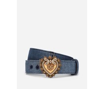 Gürtel Devotion aus denim-patchwork