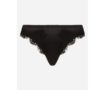 TANGA AUS SATIN MIT SPITZE