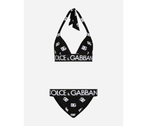 Triangel-Bikini mit DG-Logoprint allover