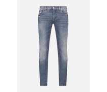 Stretch skinny jeans mit kleinen abriebstellen