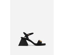 Sandalette aus Textil in Nappa-Optik