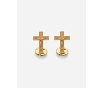 MANSCHETTENKNÖPFE SICILY AUS GELBGOLD MIT KREUZ