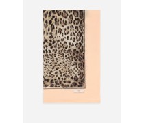 Schal aus Crepon-Seide mit Leopardenmuster-Aufdruck