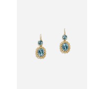OHRRINGE HERITAGE AUS GELBGOLD, AQUAMARINEN UND GELBEN SAPHIREN