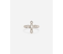 Ring mit Kreuz und Kristallen