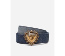 Devotion belt in patchwork denim