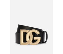 Gürtel aus Lux-Leder mit Schnalle mit verschlungenem DG-Logo
