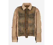 Jacke aus zweifarbigem Patchwork-Denim