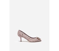 Lace rainbow pumps with brooch detailing