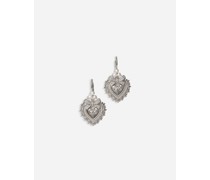 Devotion earrings in white gold with diamonds and pearls