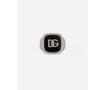 Ring with enameled accent and DG logo