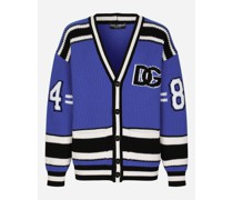 Cardigan aus Baumwolle mit DG-Intarsienlogo