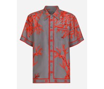 Hawaiihemd Habotai-Seide Korallenprint