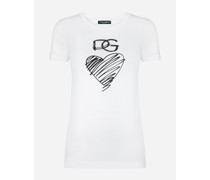 T-Shirt aus Jersey mit Herzprint und DG