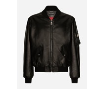 Lederjacke mit Logoplakette
