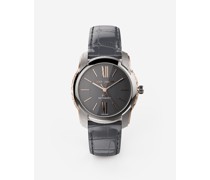ARMBANDUHR DG7 AUS STAHL MIT GRAVIERTEN SEITEN AUS GOLD