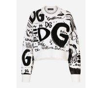 Pullover aus Schurwolle mit beflocktem DG-Logo