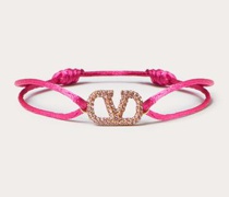 Valentino Garavani ARMBAND „VLOGO SIGNATURE“ aus BAUMWOLLE mit SWAROVSKI®-KRISTALLEN Frau  UNI